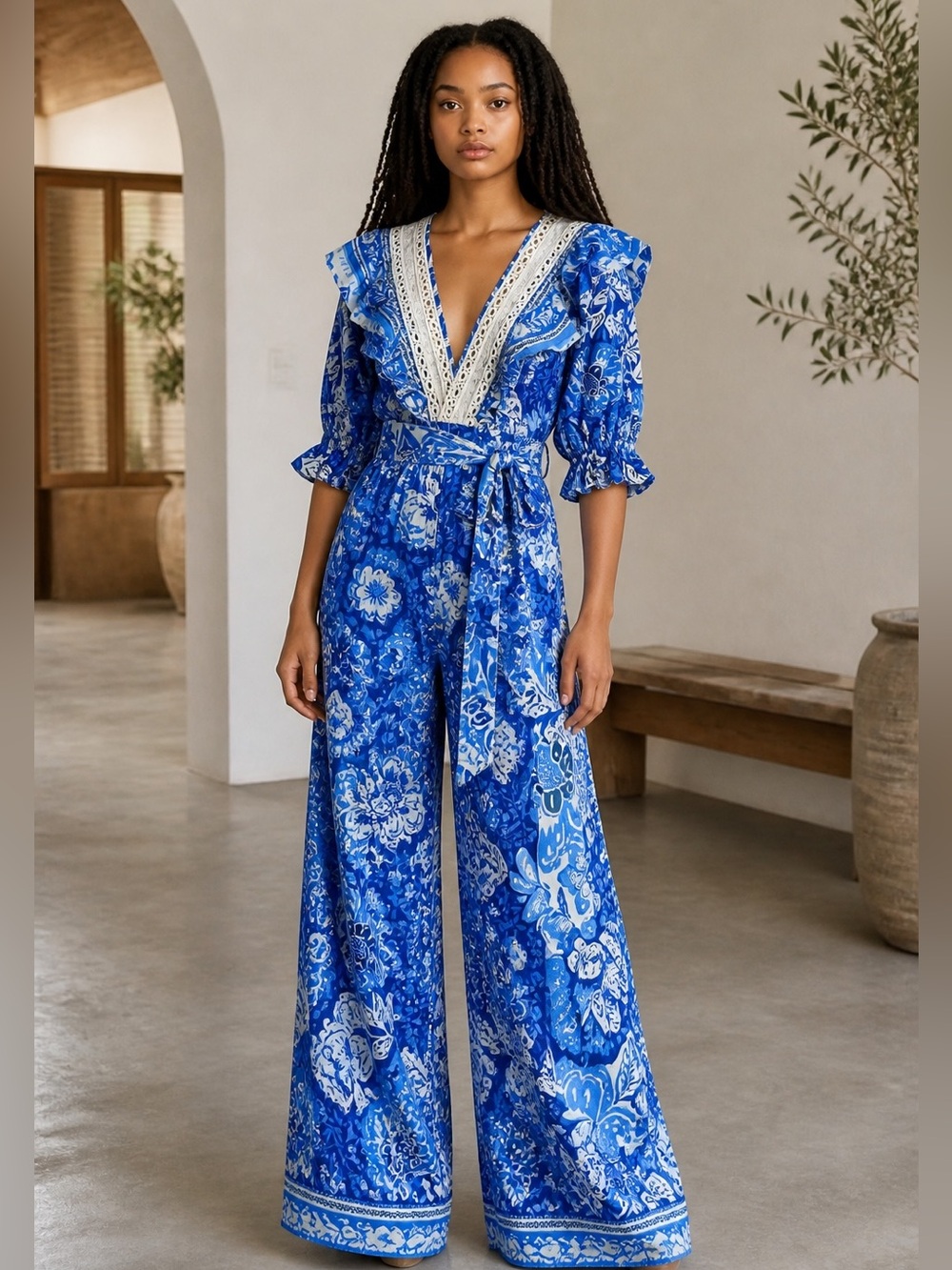 NWT Farm Rio Full of Flowers Jumpsuit, sz.M